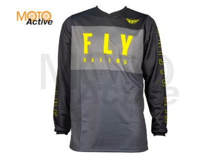 Джерси FLY RACING F-16 2022 серая/черная/Hi-Vis желтая